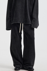 Men's Cotton Vintage-Distressed Raw-Edge Patchwork Pants