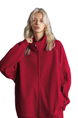 Women's Fall 365g Reflective Stripe Loose Zip Jacket