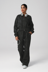 Women's print coat casual pants two-piece set