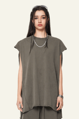Women's Cotton 270 Heavyweight Washed Side Slit Tank Top