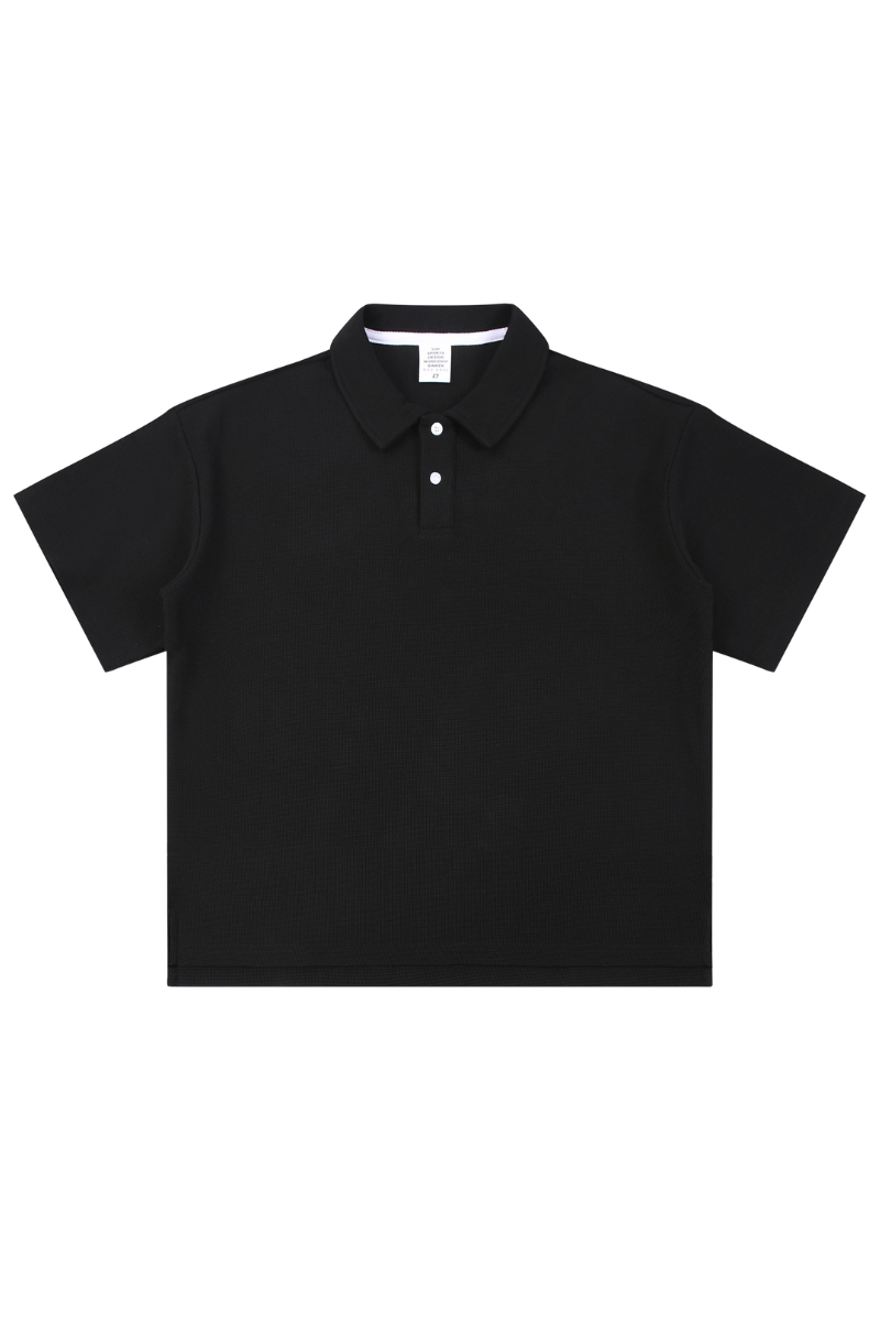 Men's Summer 330g Diamond Waffle Split Hem Polo