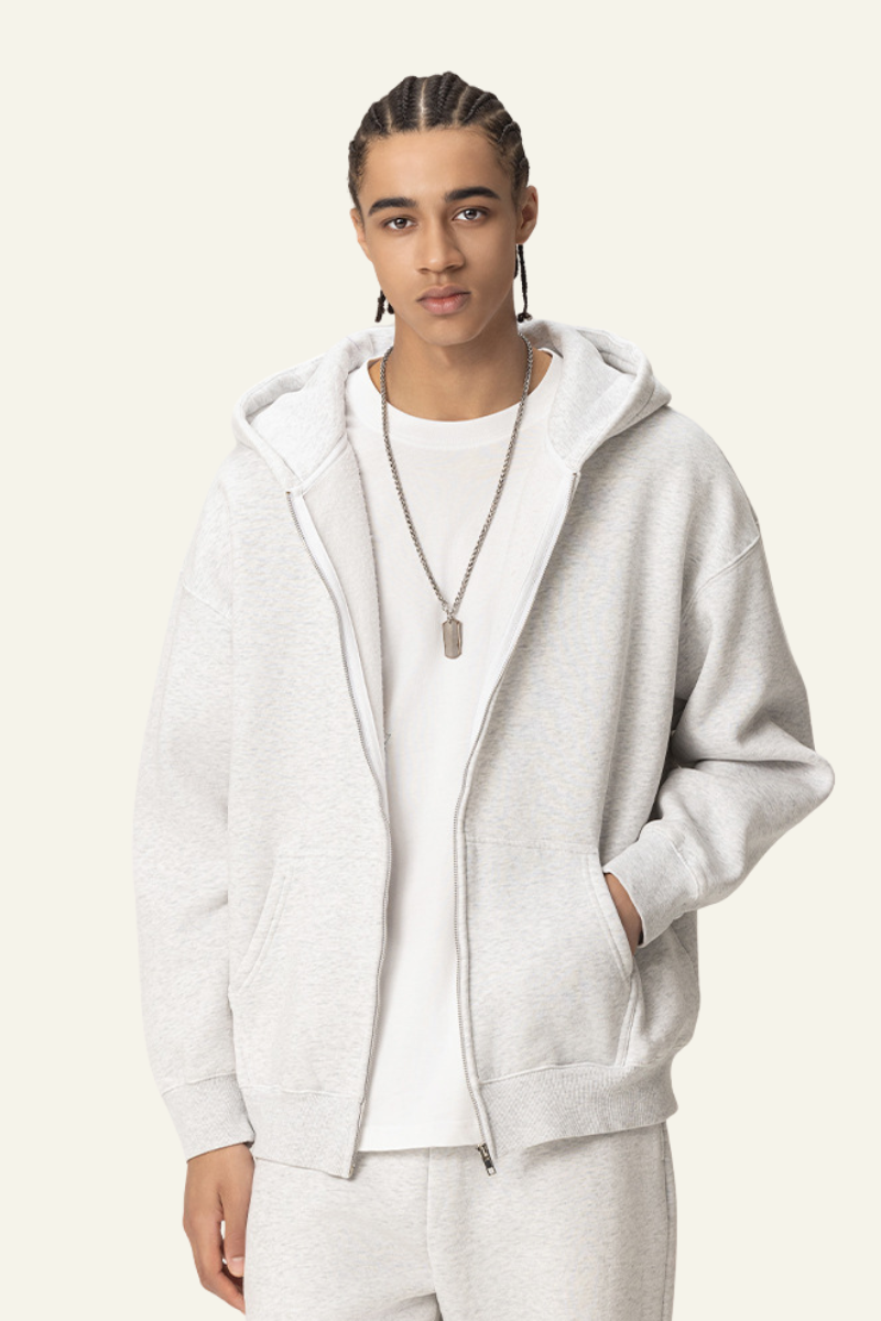 Men's Streetwear Fleece-Lined Hooded Jacket