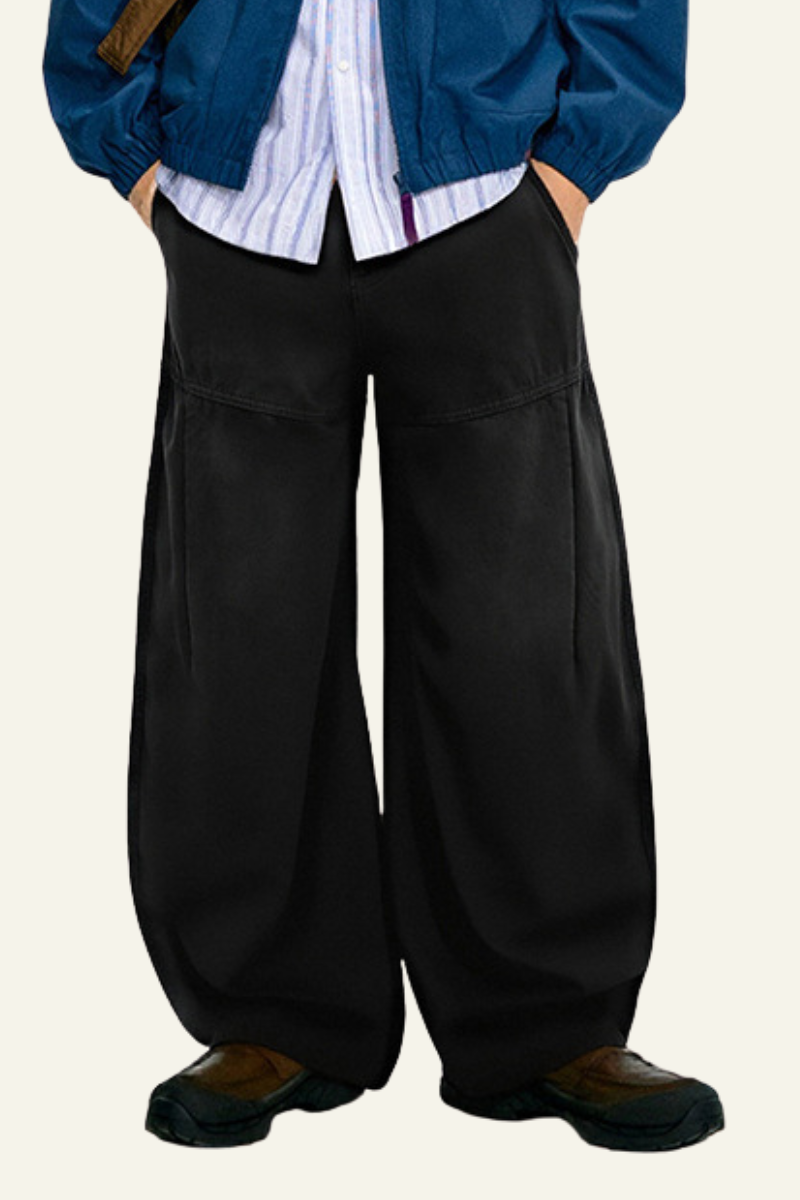 Men's Washed  Vintage Fleece-Lined Casual Pants.