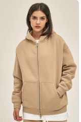 Women's Streetwear 350G Heavyweight Full Zip Hooded Jacket
