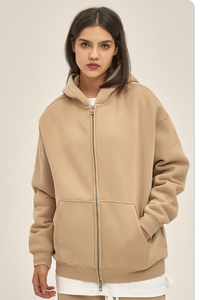 Women's Streetwear 350G Heavyweight Full Zip Hooded Jacket