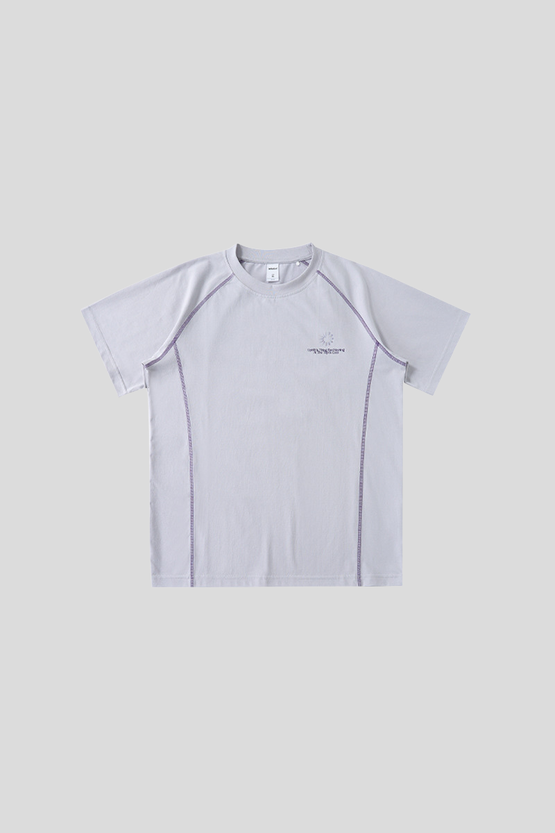Men's Colorblock Sun Embroidery Crewneck Tee