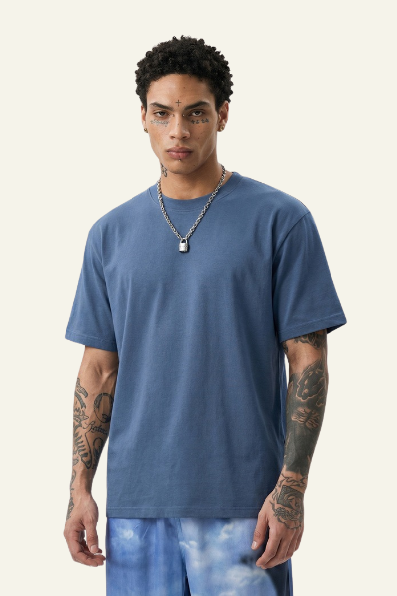 Plus Size Men's Streetwear Solid T-shirt