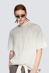 Men's Summer 250g Cotton Spray Fade Collar Distressed Tee