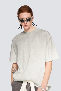 Men's Summer 250g Cotton Spray Fade Collar Distressed Tee