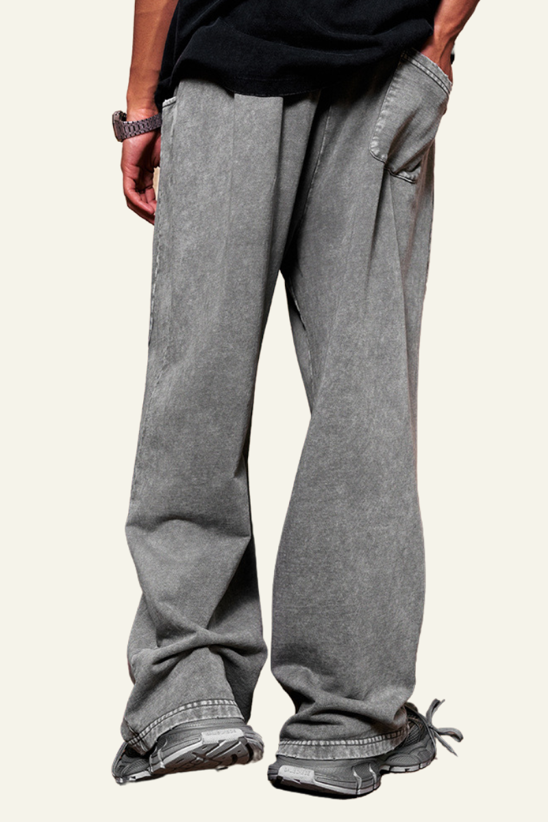 Men's Cotton Vintage Washed Straight Leg Pant