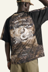 Men's Breathable Side Mesh Panelled Trendy Print T-Shirt