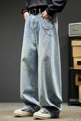 Men's Spring Summer Washed Loose Wide Leg Cargo Pants