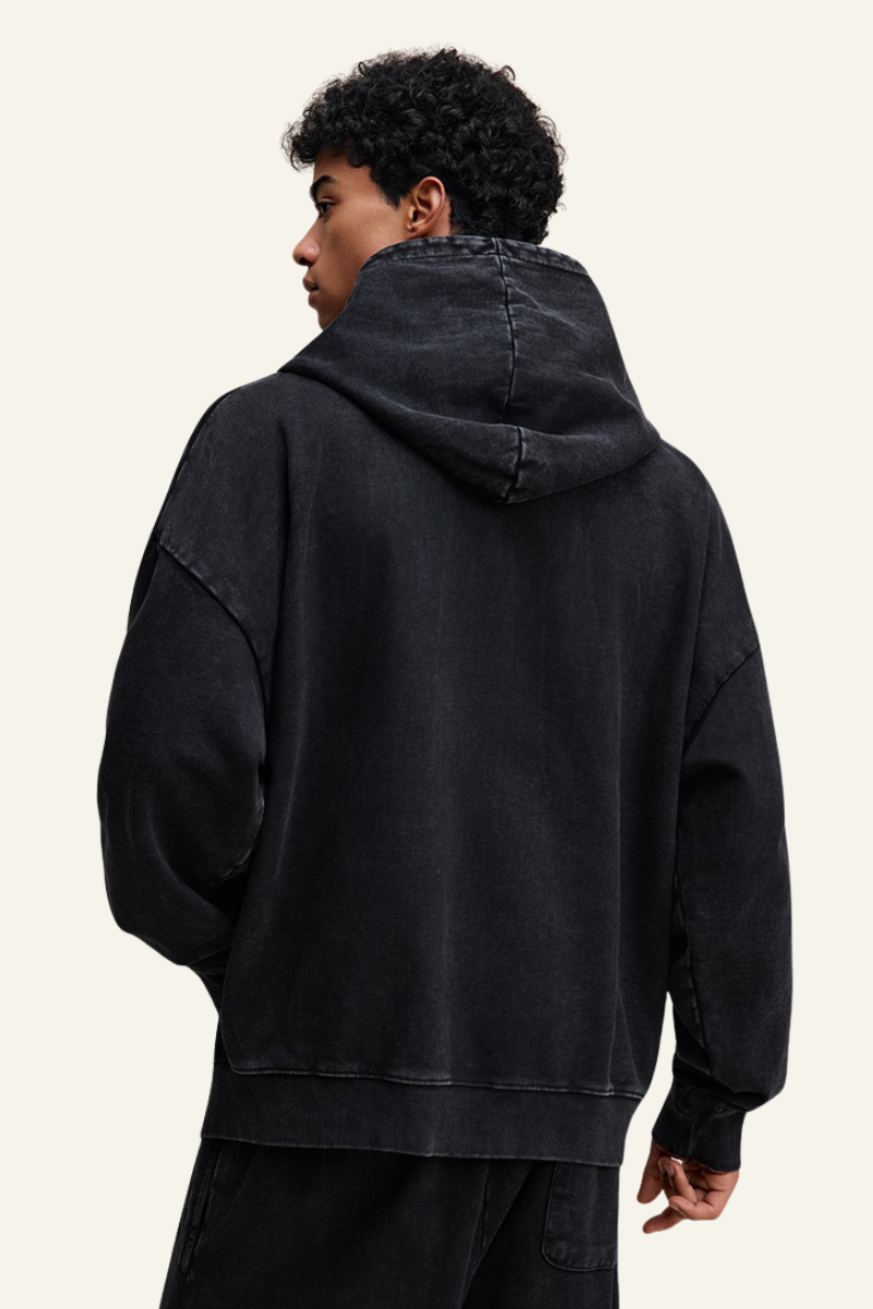 Men's Heavyweight Vintage Washed Cotton Hooded Jacket