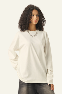 Women's Cotton Relaxed Long-Sleeved T-shirt
