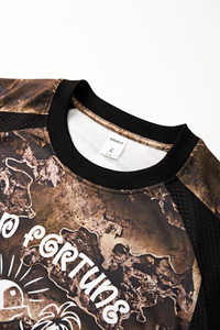 Men's Breathable Side Mesh Panelled Trendy Print T-Shirt