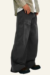 Men's Washed  Vintage Fleece-Lined Casual Pants.
