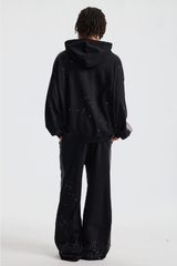 Men/Women's Unisex 430g Spray Washed Zipper Hoodie Set