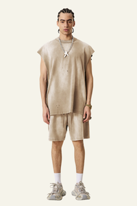 Men's Vintage Gradient Cotton Set:T-shirt And Short