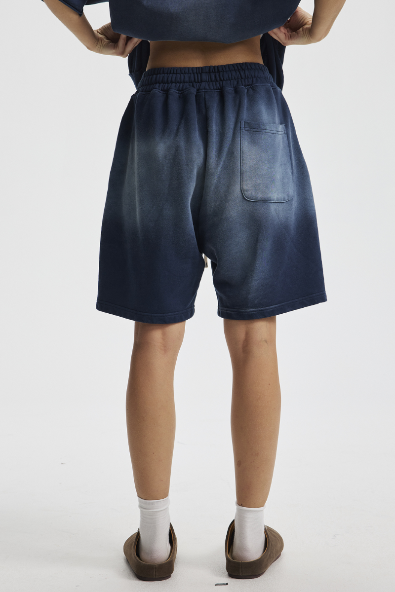 Men's Cotton Streetwear Washed Retro Spray-Painted  Shorts