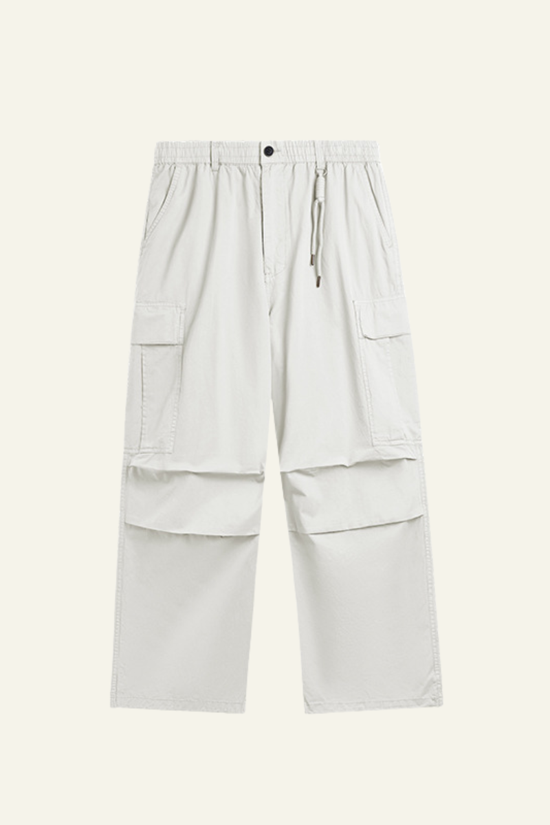 Men's Streetwear Washed Cotton Side Pockets Cargo Pants