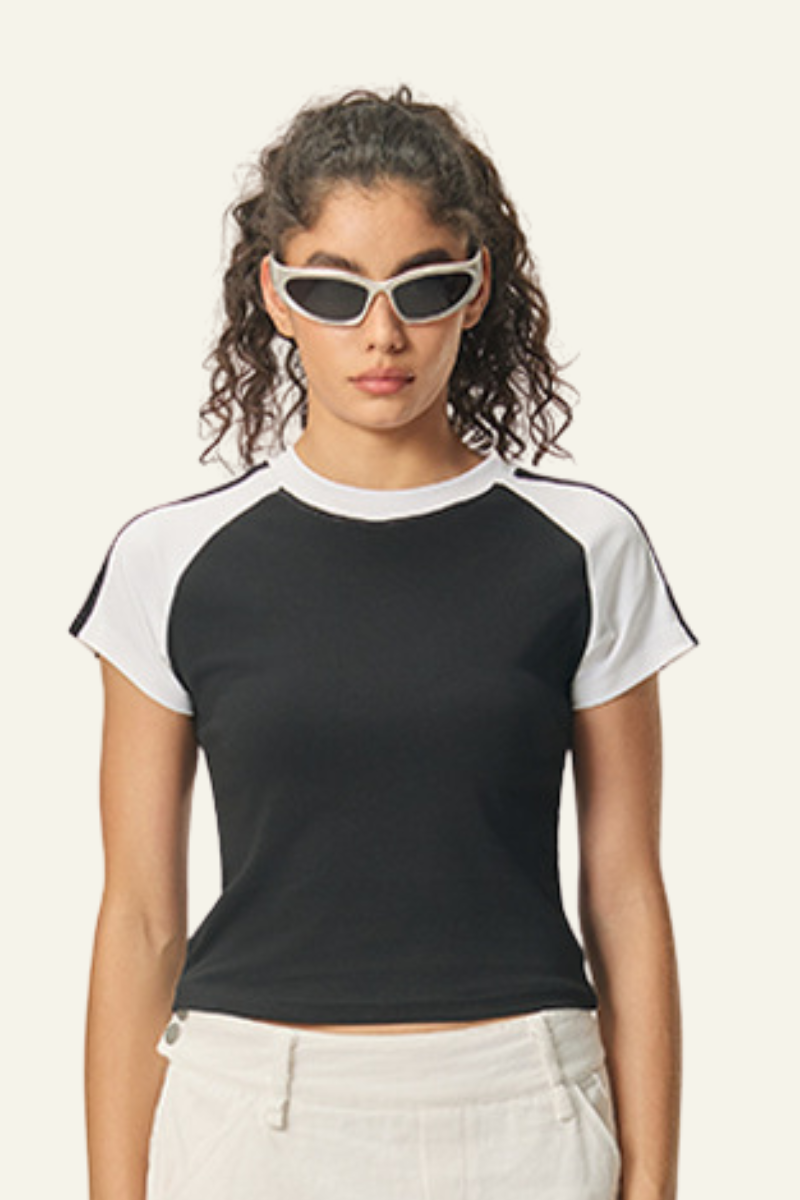 Women's Vintage Color Block Slim T-shirt