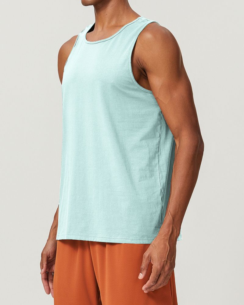 220g cotton blend fabric summer men's Tank Tops