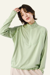 Women's  Lightweught Half-zipper Stand-collar Pullover
