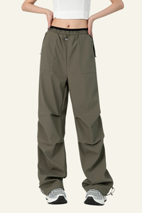 Women's Water-Resistant Breathable Pleated Light-Fleece Cargo Pants