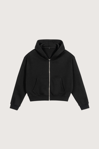 Men's Streetwear Cropped Minimalist Hooded Jacket