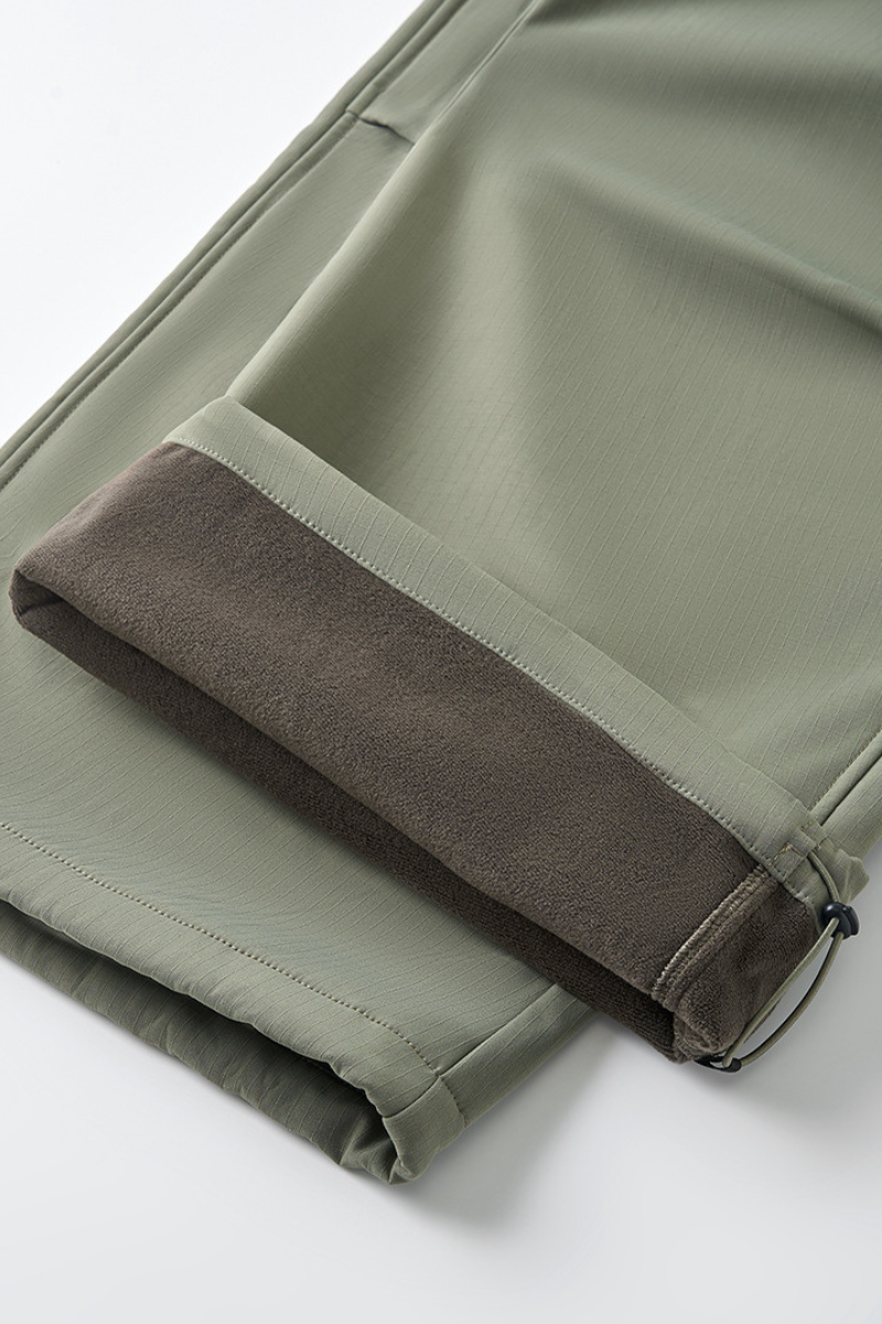 Men's  Streetwear Fleece-Lined Workwear Curved Pants