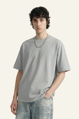 Men's Streetwear Loose-Fitting Drop Shoulders Solid T-shirt