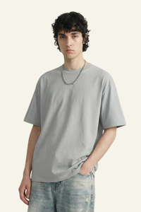 Men's Streetwear Loose-Fitting Drop Shoulders Solid T-shirt