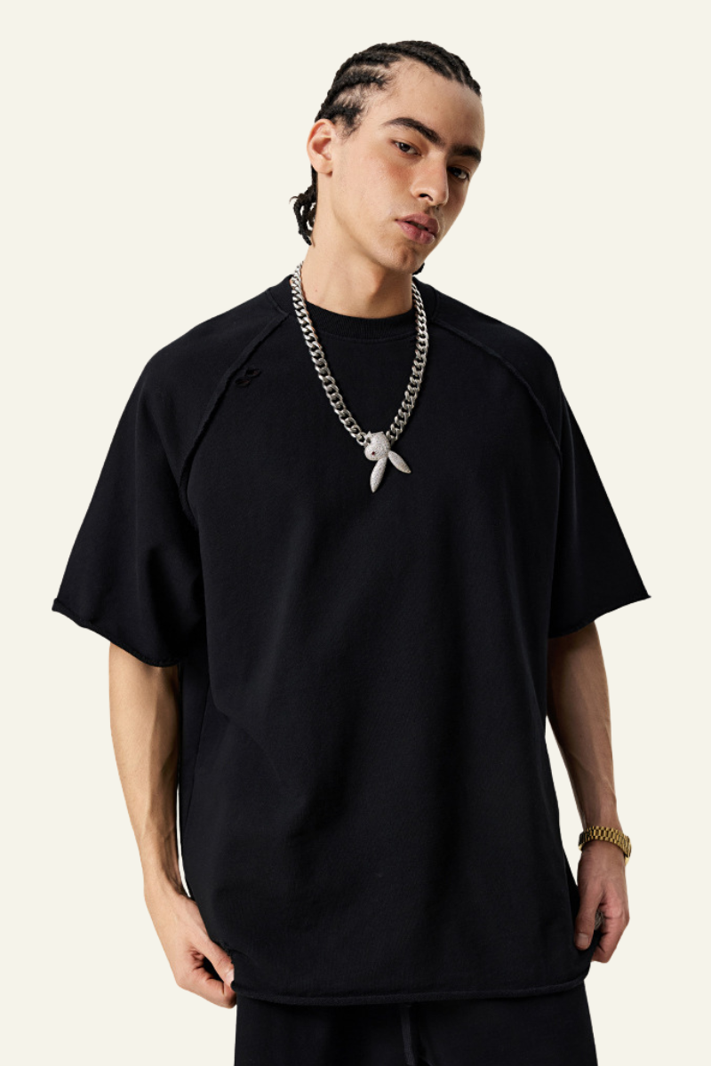 Men's Washed Wax-Dyed Cotton T-shirt.
