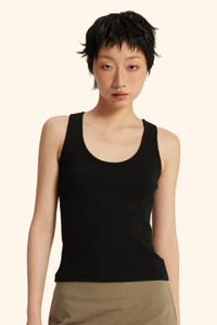 Women's Spring Summer 280g Stretch Rib U-Neck Camisole