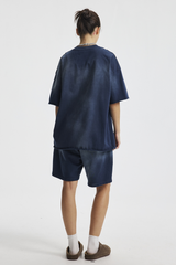 Women's Cotton Gradient Set: Loose-fitting T-shirt And Short