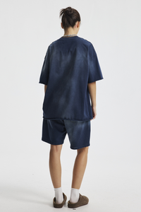 Women's Cotton Gradient Set: Loose-fitting T-shirt And Short