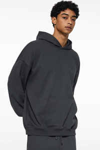 Men's Fall Winter 430g Terry Solid Loose DropShoulder Hoodie