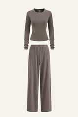 Women's Set:Long Sleeves T-shirt & Casual Pants