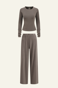 Women's Set:Long Sleeves T-shirt & Casual Pants