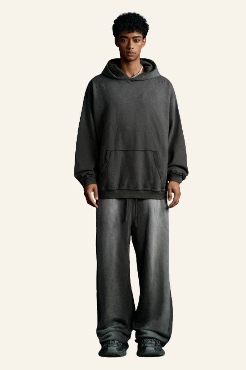 Men's Cotton Gradient Color Set:Hoodie And Casual Pants