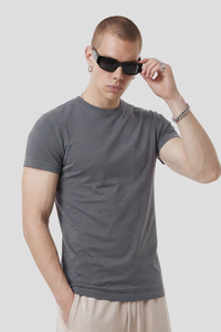 Men's Summer 210g Ribbed Set-in Cooling Quick Dry Slim Tee