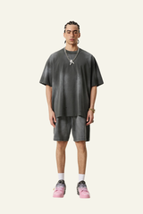 Men's Streetwear Cotton Set:Sleeveless T-shirt And Short
