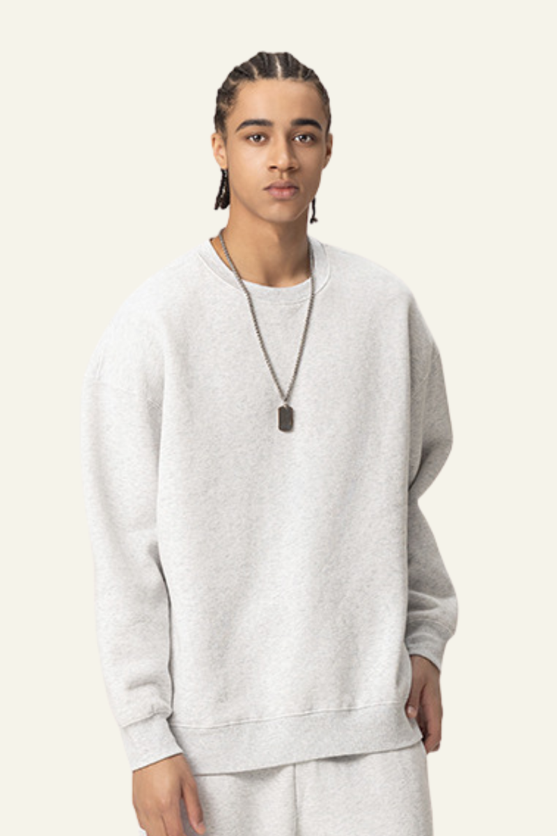 Men's Washed Distressed Solid Pullover