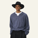 Men's Streetwear V-Neck Waffle Textured Knit Sweater
