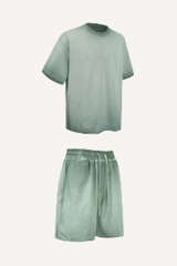 Men's 2026 Summer Washed Vintage Tee & Shorts Set