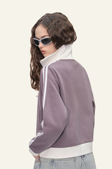 Women's Streetwear Vintage Stand-Collar Side-Striped Jacket