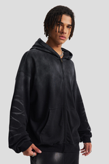 Men's Cotton Streetwear Gradient Hooded Jacket