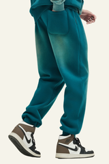 Men's  Streetwear Washed Fleece-Lined Gradient Cuffed Pants