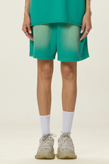 Men's 350G Cotton Shorts - Spray Wash Vintage Drawstring