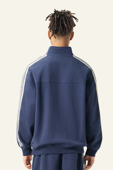Men's Streetwear Striped Full Zipperl Athletic Jacket.